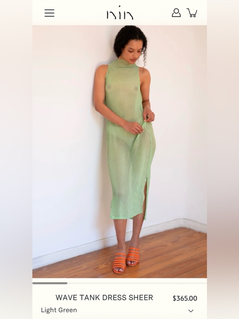 WAVE Tank Midi Dress in Light Green